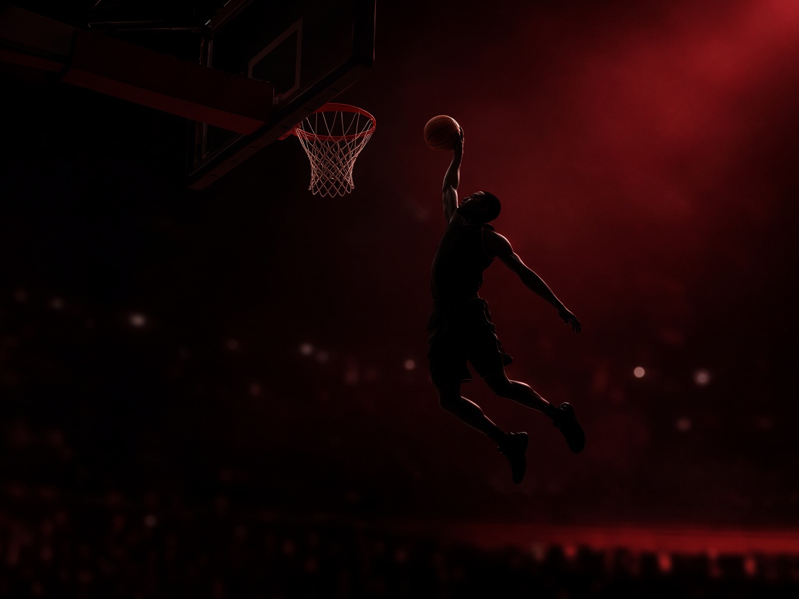 NBA直播封面：球员在篮下起跳争抢